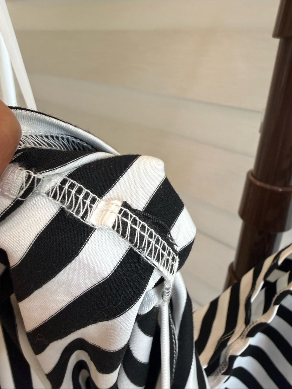 SHEIN Black & White One-Shoulder Striped Crop Top - Picture 8 of 8